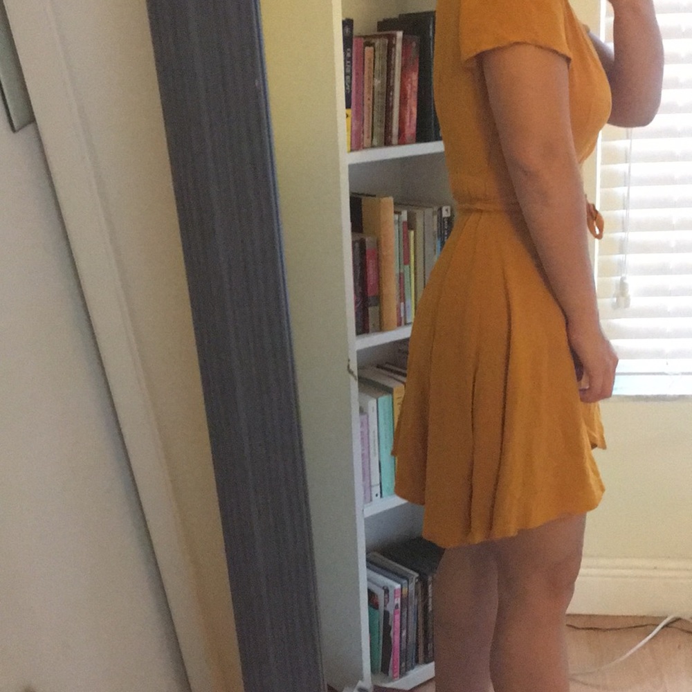 Mustard yellow wrap dress